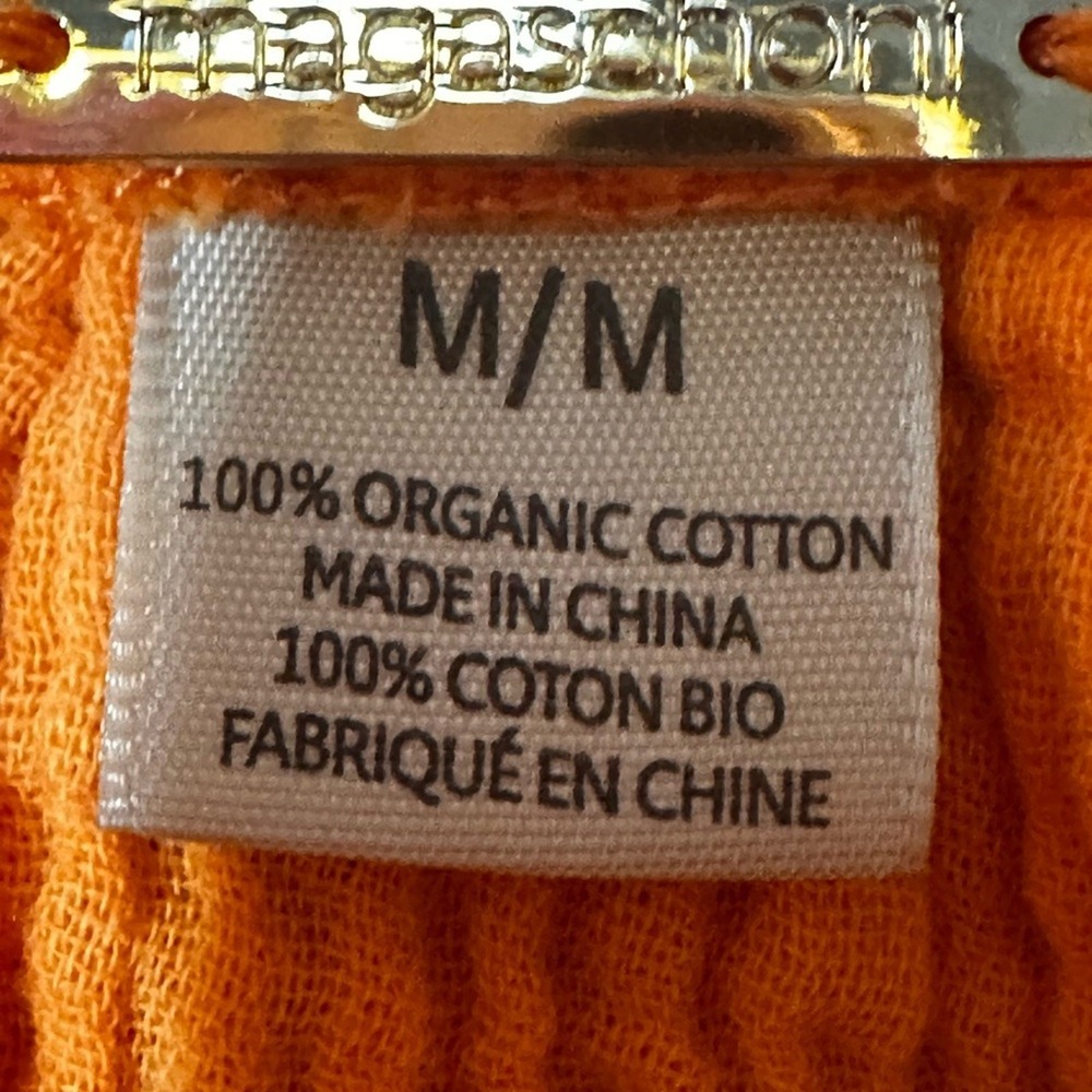 Magaschoni Size Medium Tumeric Flowy‎ 100 Organic Cotton Gauze mini dress - Picture 9 of 14
